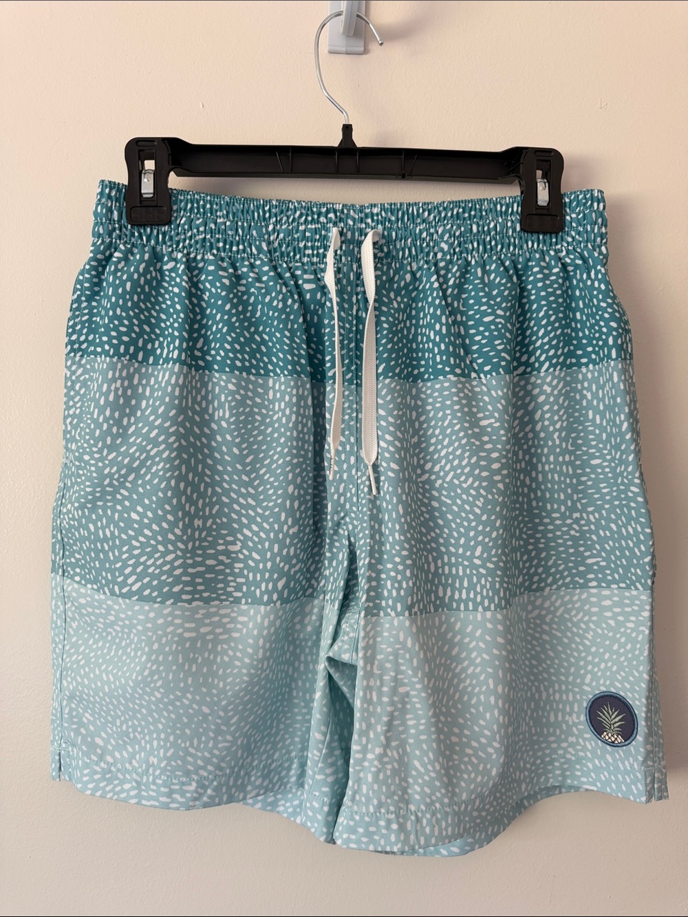 chubbies Blue Teal and White Speckled Swim Trunks 7” inseam